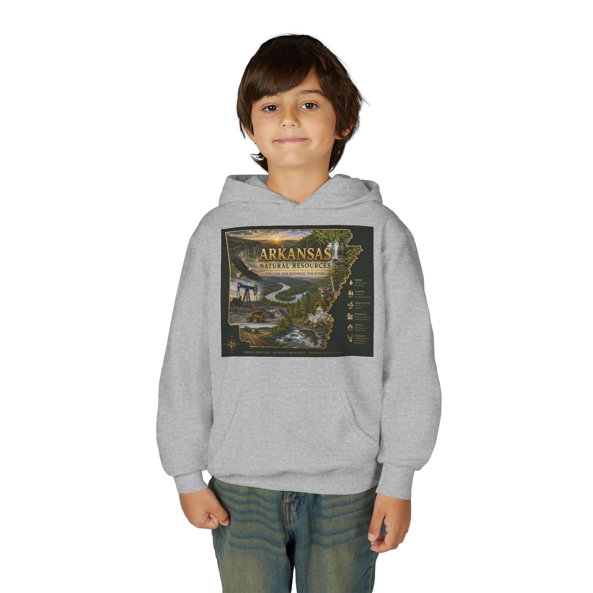 Arkansas Landscape Nature Youth Hoodie — Scenic Rivers State Parks Sweatshirt
