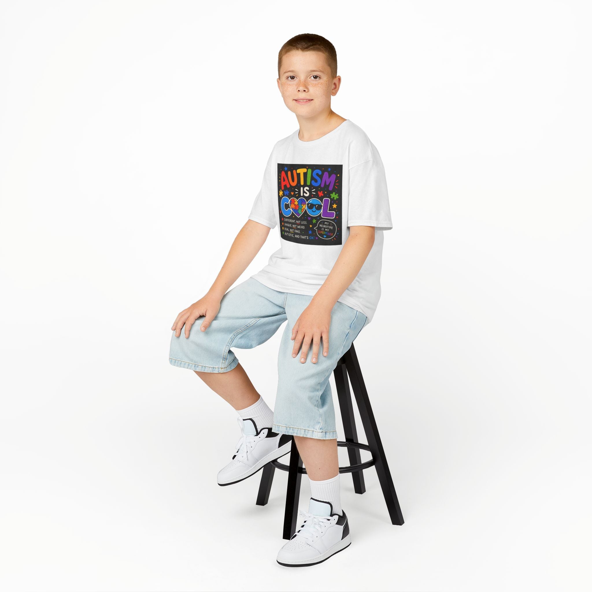 Autism Is Cool Kids T‑Shirt — Colorful Neurodiversity Pride Tee