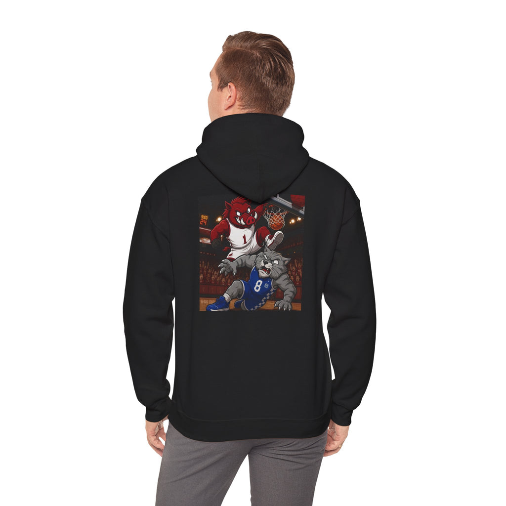 Arkansas Razorbacks State Outline Hoodie — College Mascot Basketball Back Print
