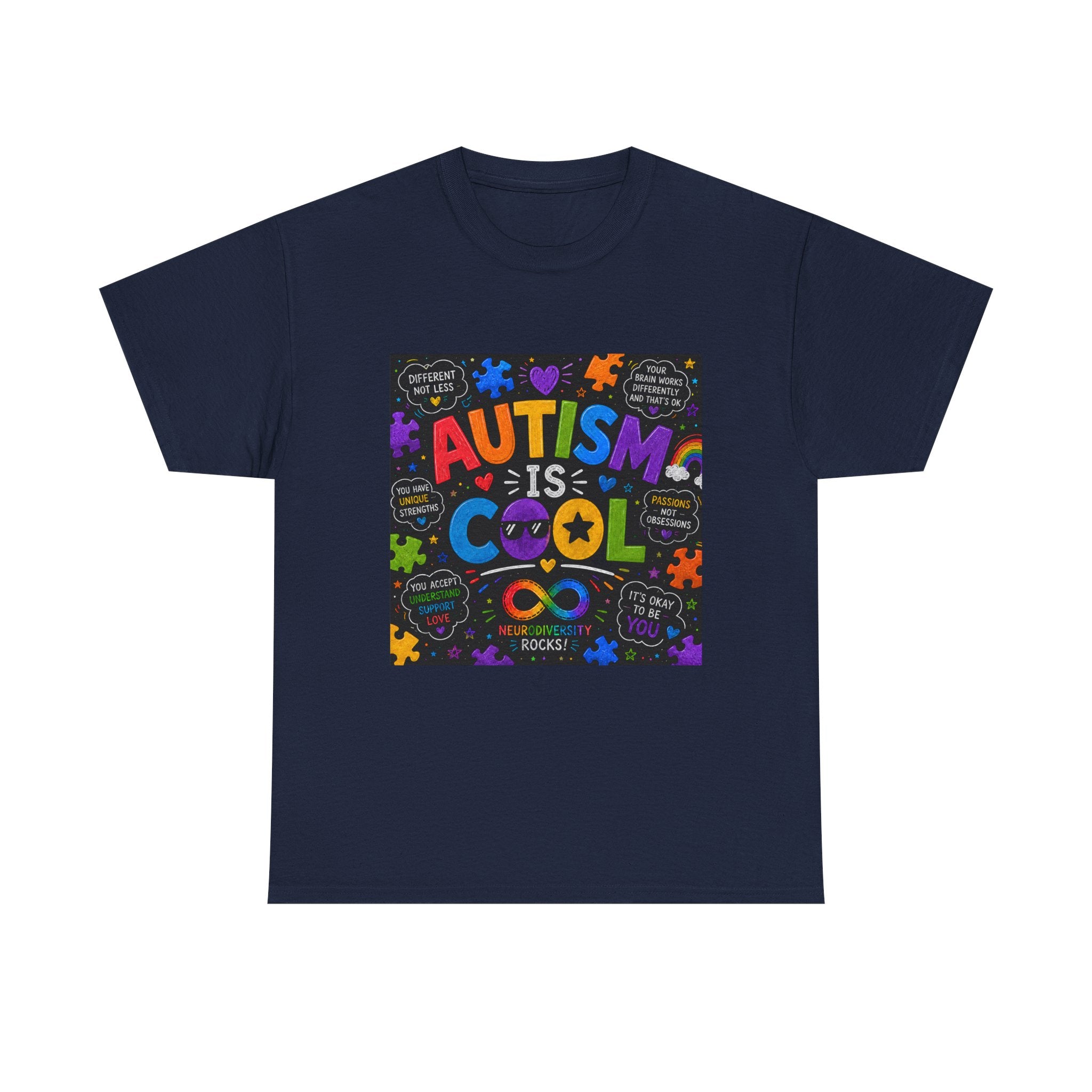 Autism Is Cool Tee — Colorful Puzzle-Heart Awareness T-Shirt