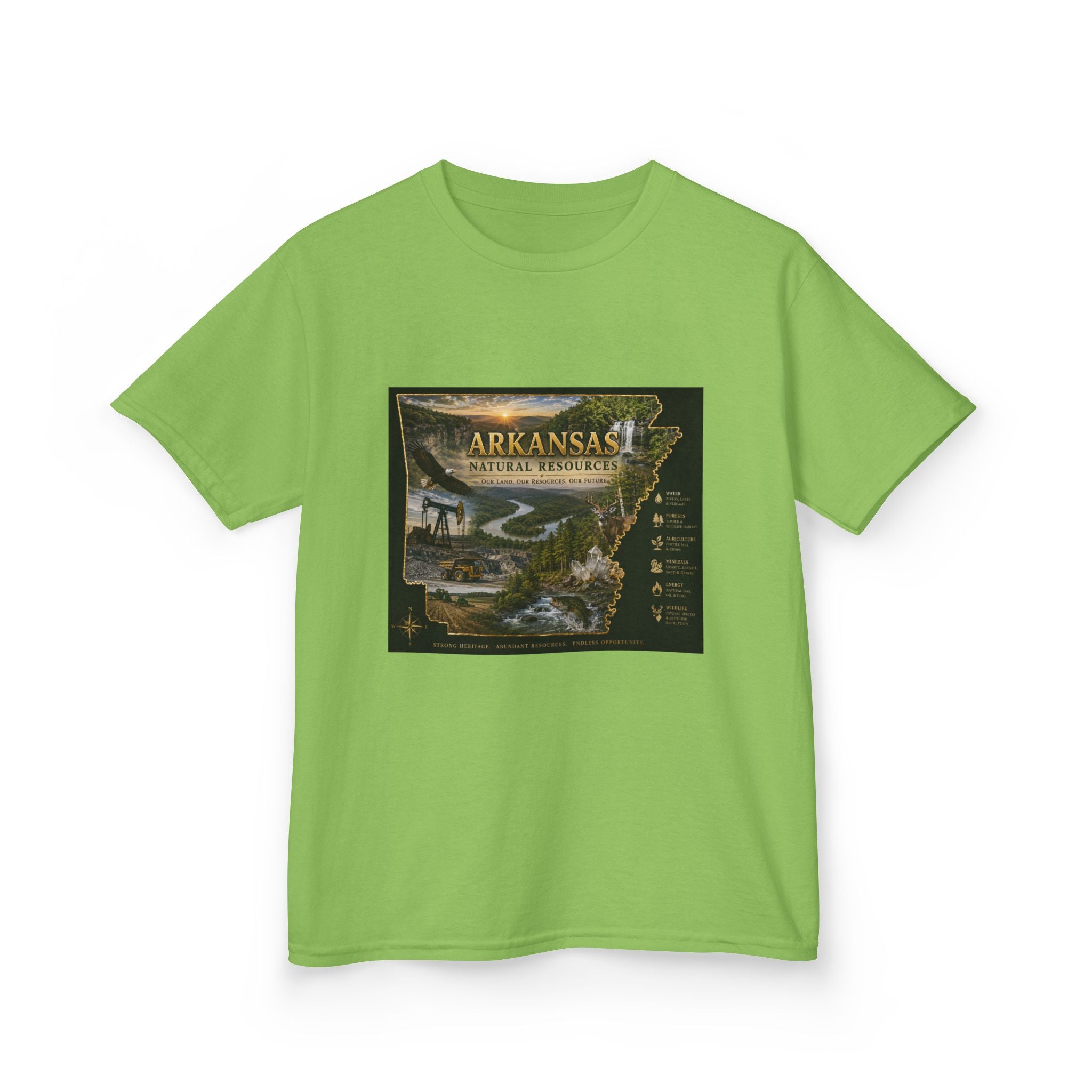 Arkansas State Retro Map Kids T-Shirt — Vintage Travel Scenic Tee