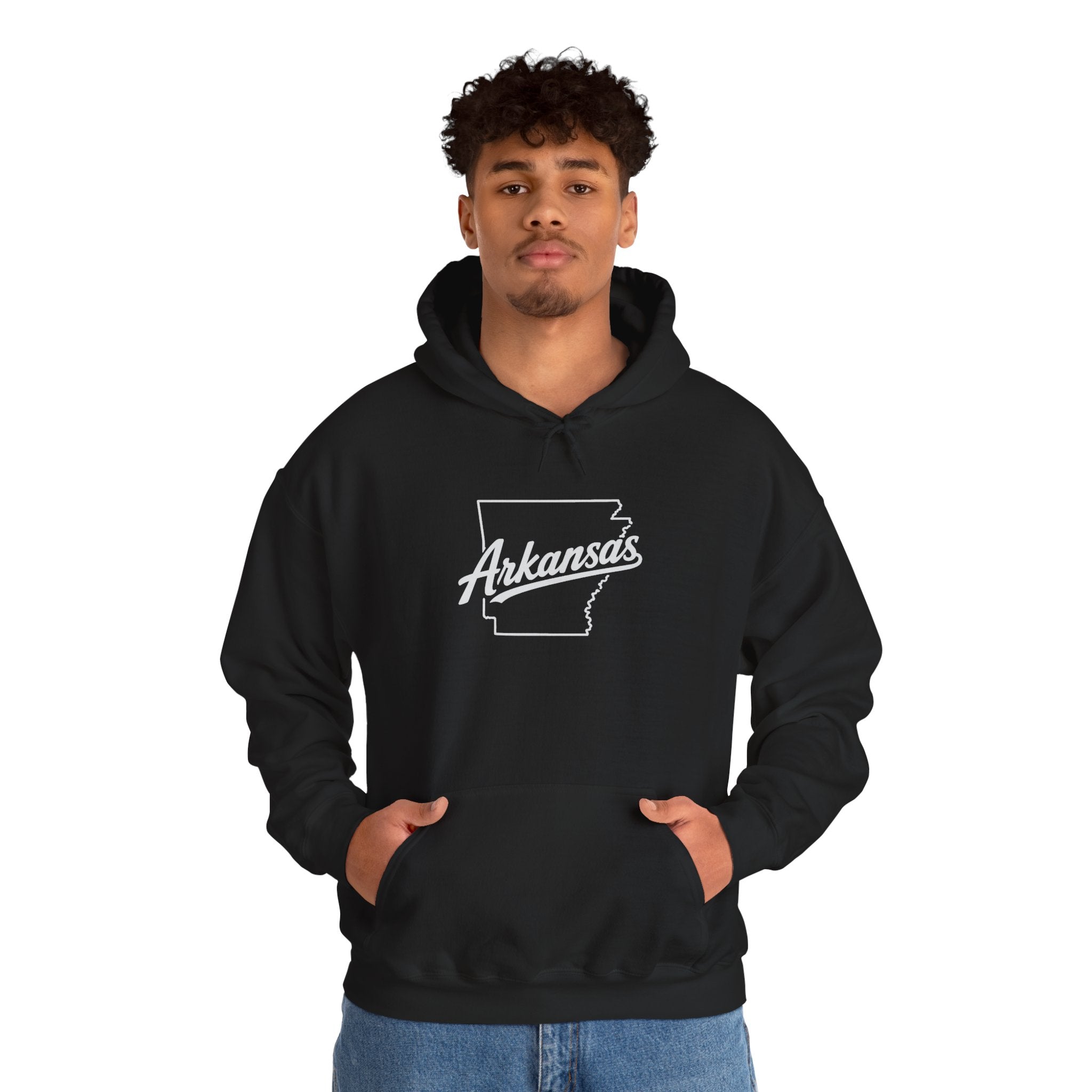 Arkansas Razorbacks Hoodie – Retro State Outline & Mascot Football Pullover