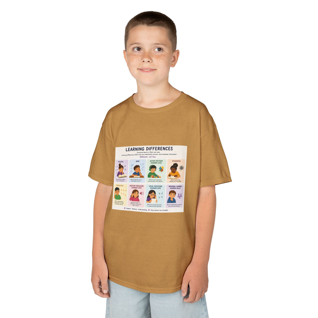 Kids Tee — 'Learning Differences' Educational Chart Graphic