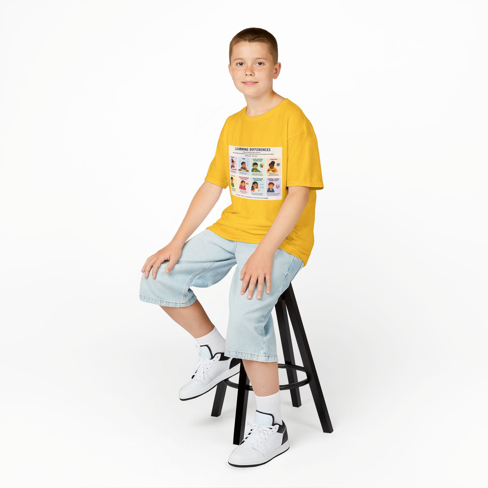Kids Tee — 'Learning Differences' Educational Chart Graphic