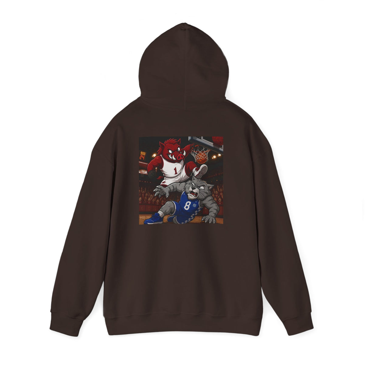 Arkansas Razorbacks State Outline Hoodie — College Mascot Basketball Back Print