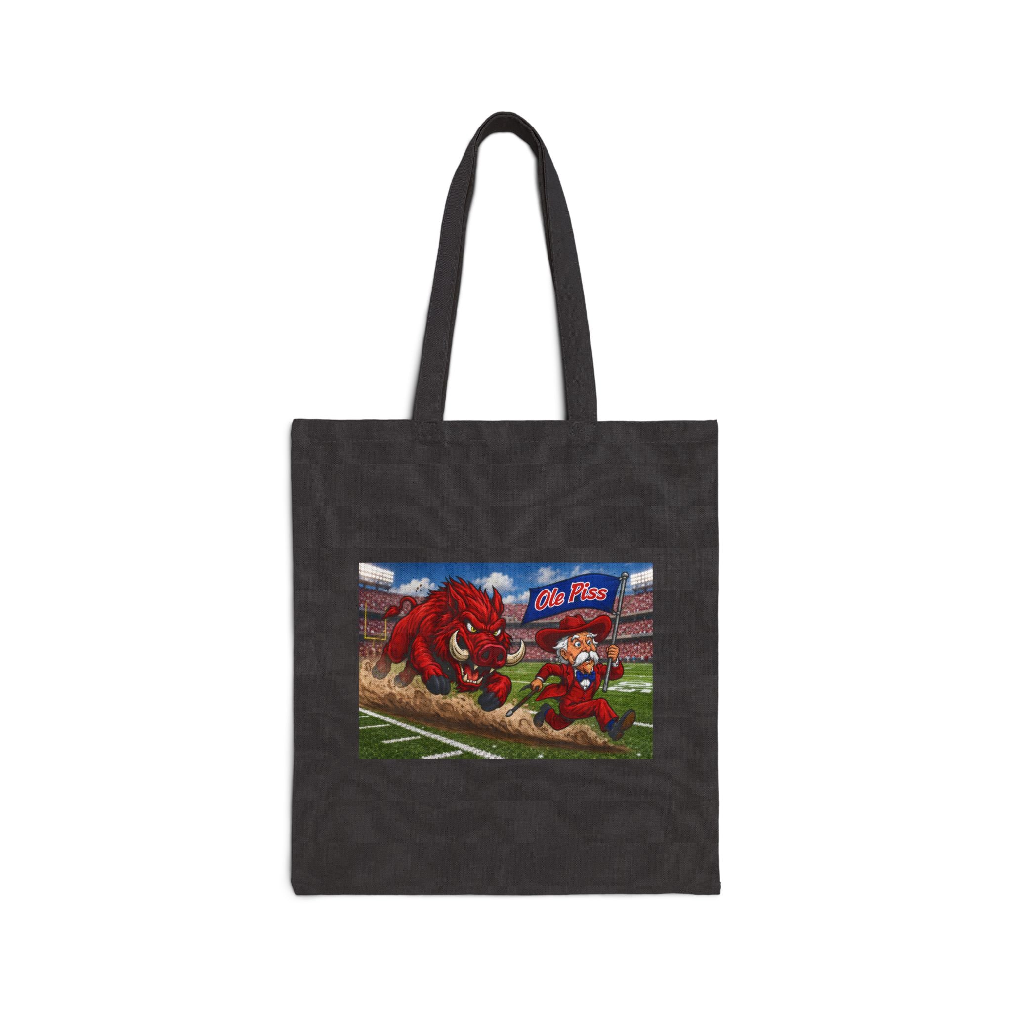 Tote Bag — "Ole Piss" Hog Chasing Colonel Canvas Tote