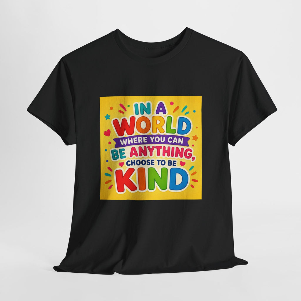 Teacher Kindness Graphic Tee — "In a World Where You Can Be Anything, Choose to Be Kind"