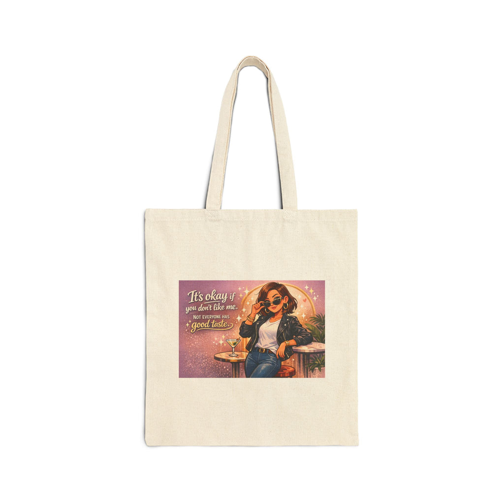 Vintage Chill Tote Bag — "It's Okay If You Don't Like Me" Cotton Canvas Tote
