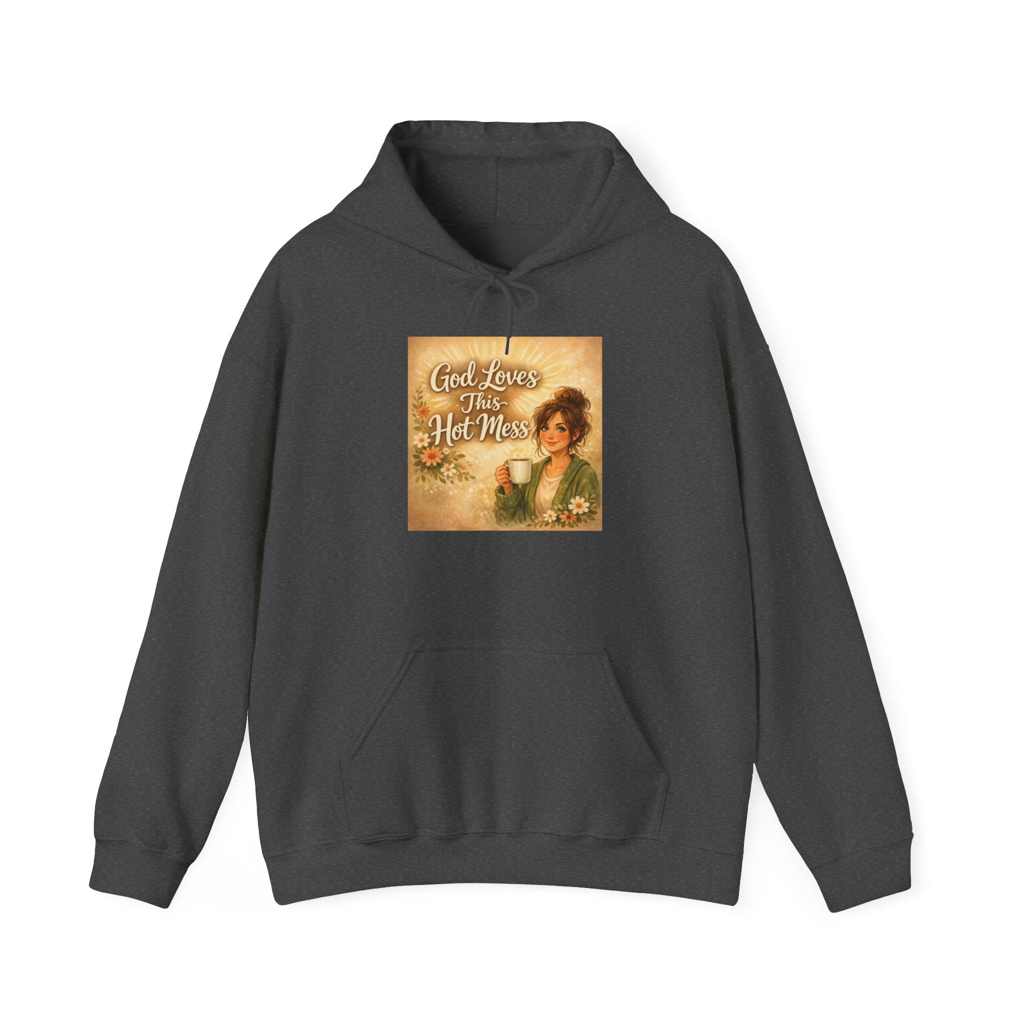 God Loves This Hot Mess Hoodie – Funny Retro Faith Sweatshirt