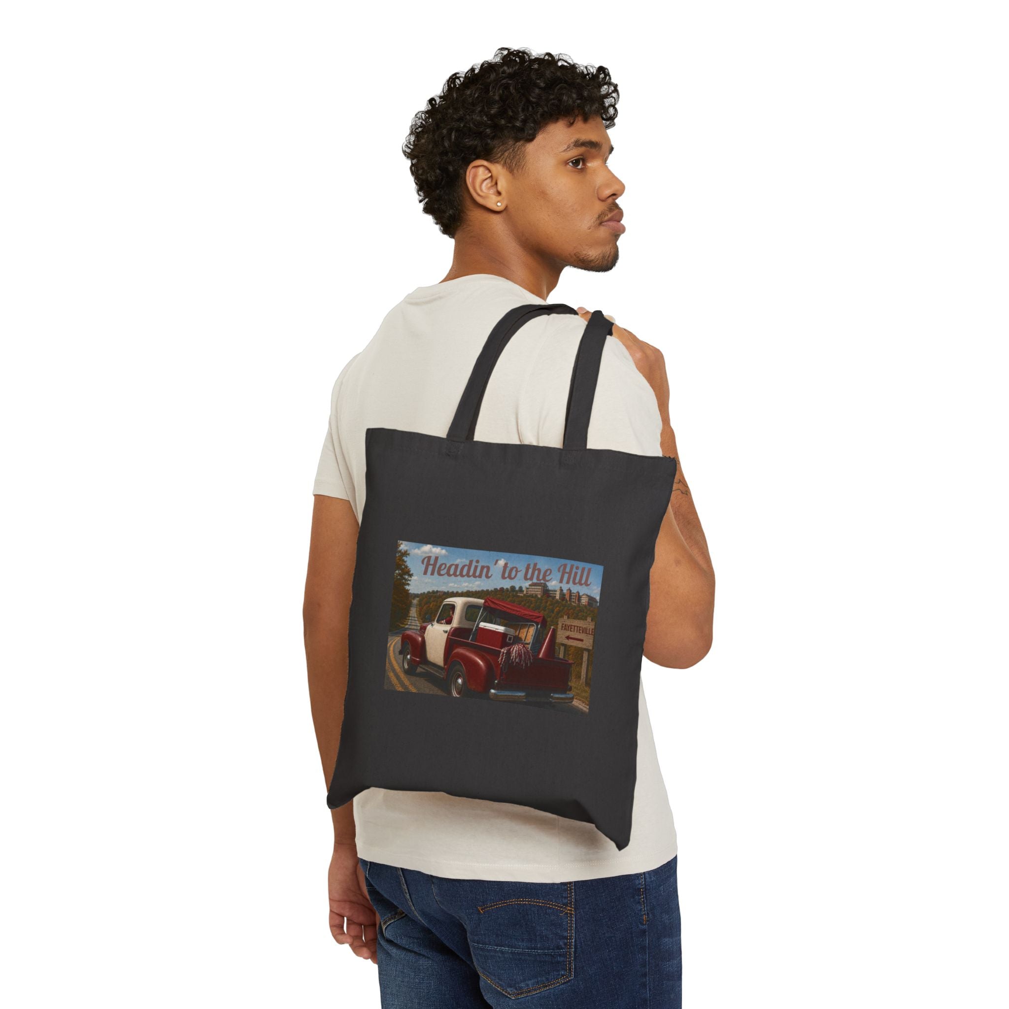 Tote Bag — Retro 'Headin' to the Hill' Vintage Truck Canvas Tote