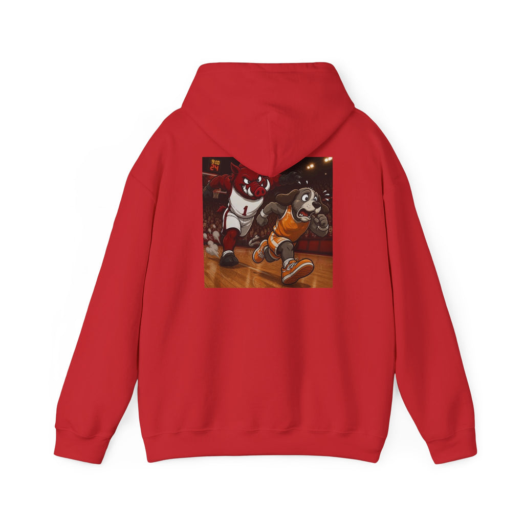 Arkansas Hoodie with Tennessee Mascot Basketball Graphic