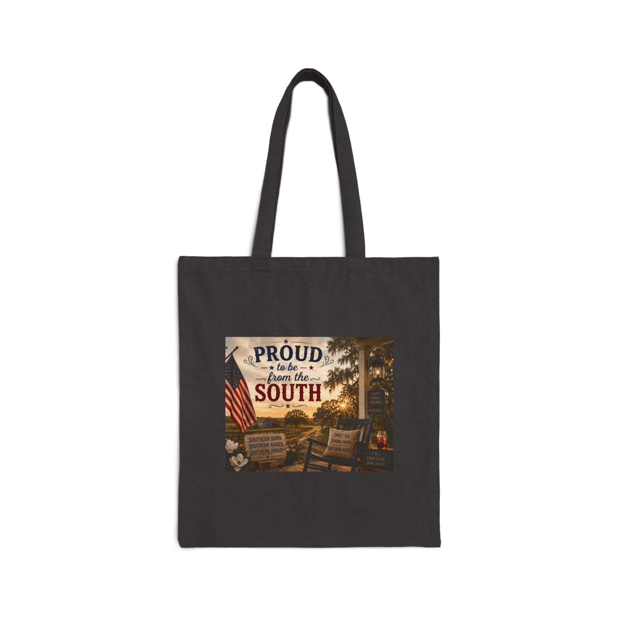 Tote Bag — "Proud to be from the South" Vintage Porch Canvas Tote