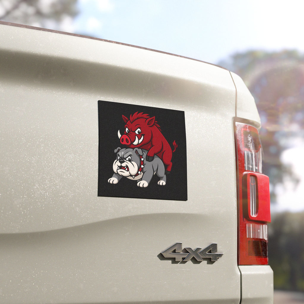 Car Magnet — Fierce Mascot: Piggy Backin Bulldog (Team Spirit/School Pride)
