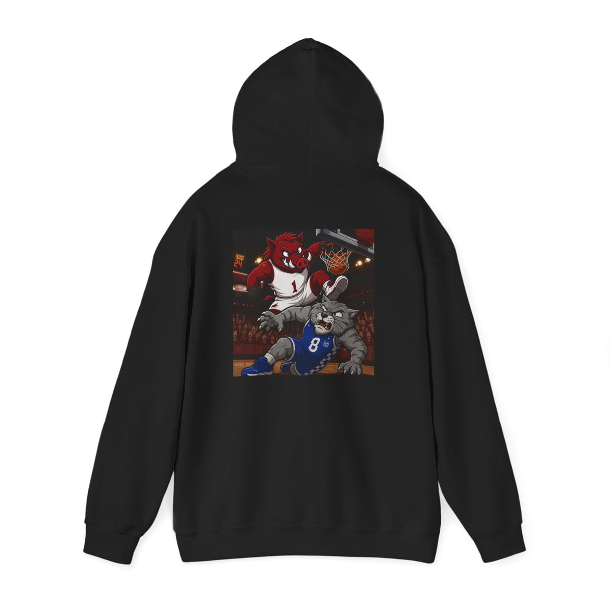 Arkansas Razorbacks State Outline Hoodie — College Mascot Basketball Back Print