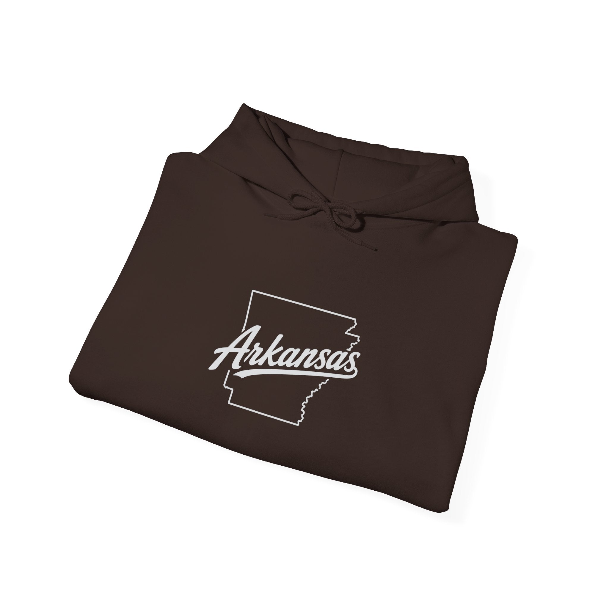 Arkansas Script State Outline Hoodie - Retro State Pride Pullover