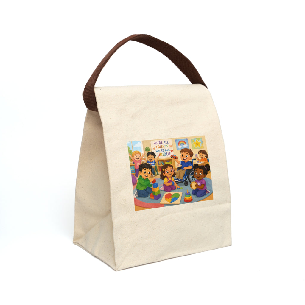 Canvas Lunch Bag — "We’re All Different, We’re All Unique" Kids Inclusive Design