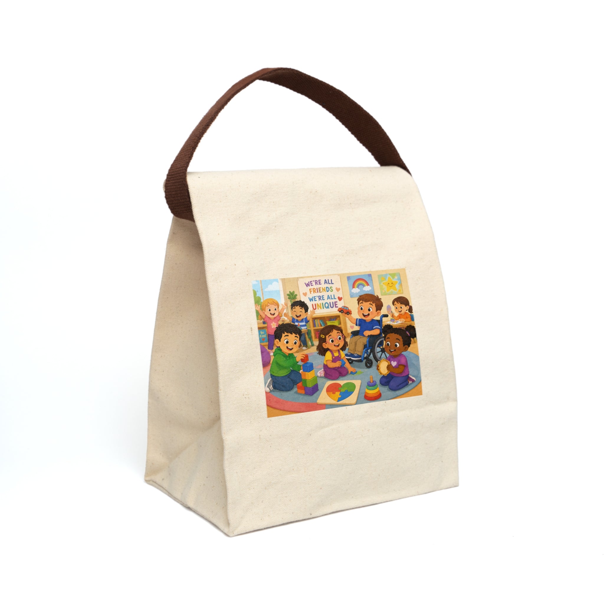Canvas Lunch Bag — "We’re All Different, We’re All Unique" Kids Inclusive Design