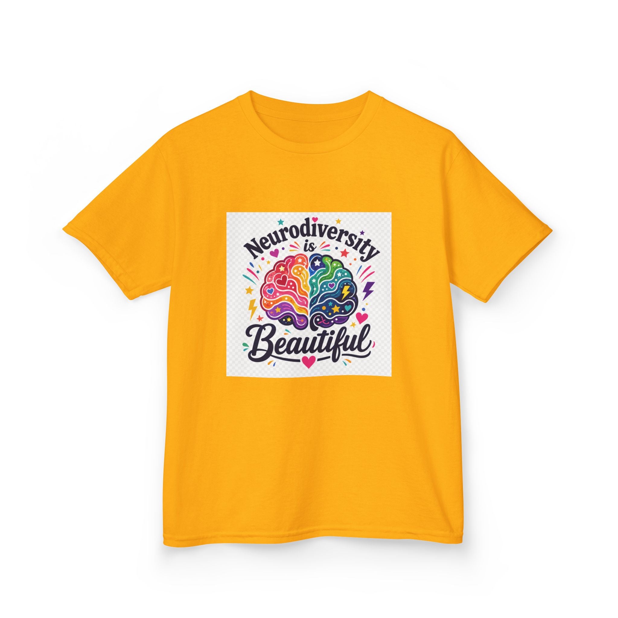 Kids Tee — "Neurodiversity is Beautiful" Colorful Brain Autism Awareness Shirt