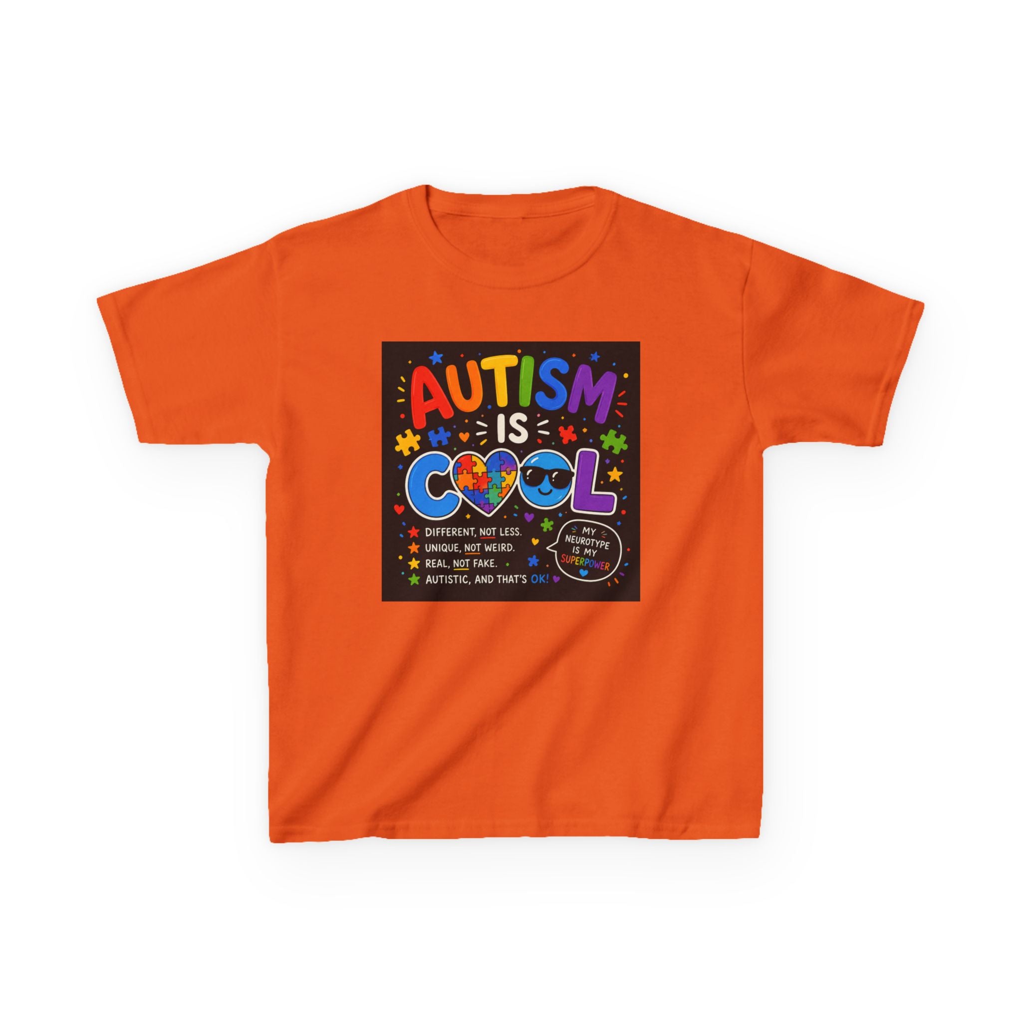 Autism Is Cool Kids T‑Shirt — Colorful Neurodiversity Pride Tee