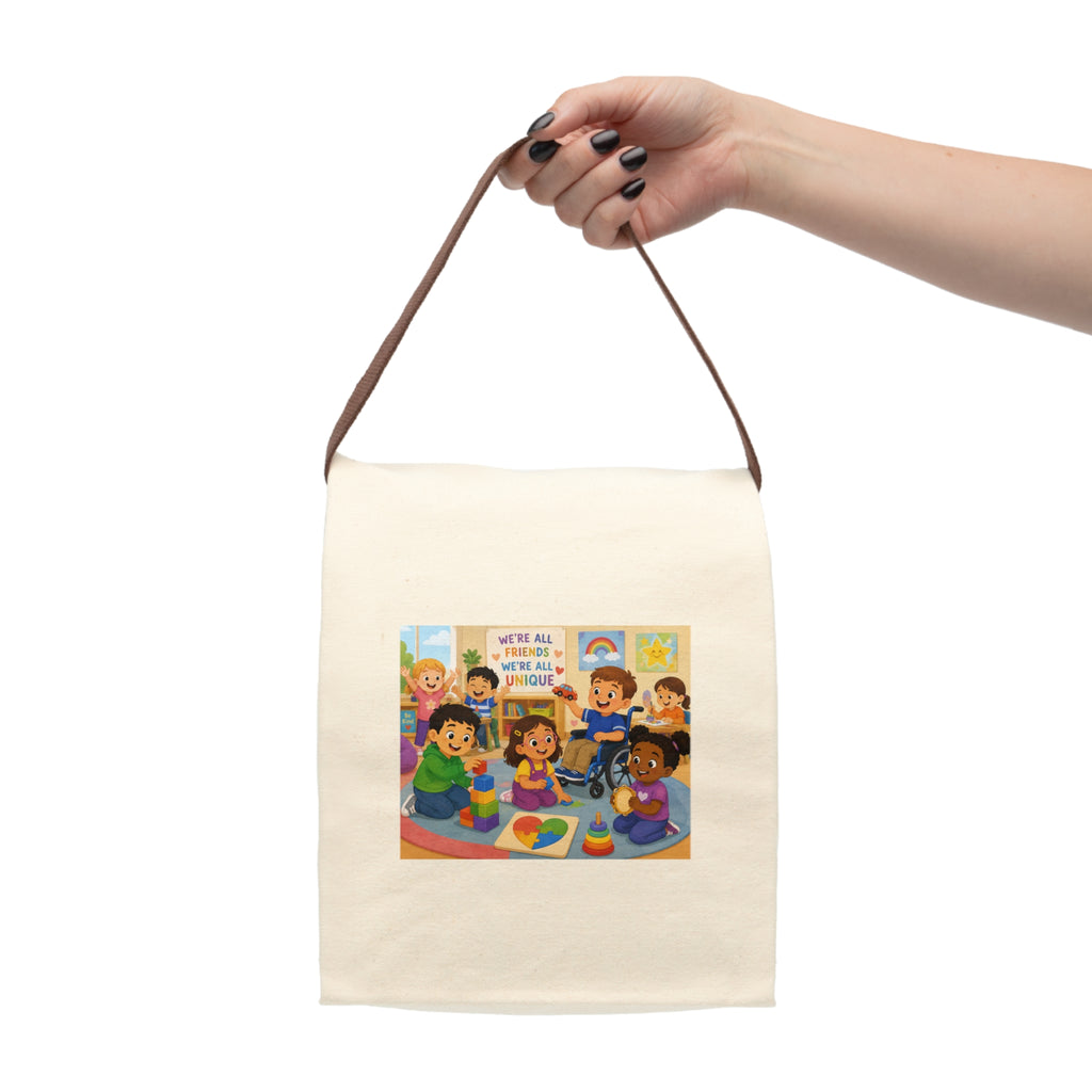 Canvas Lunch Bag — "We’re All Different, We’re All Unique" Kids Inclusive Design