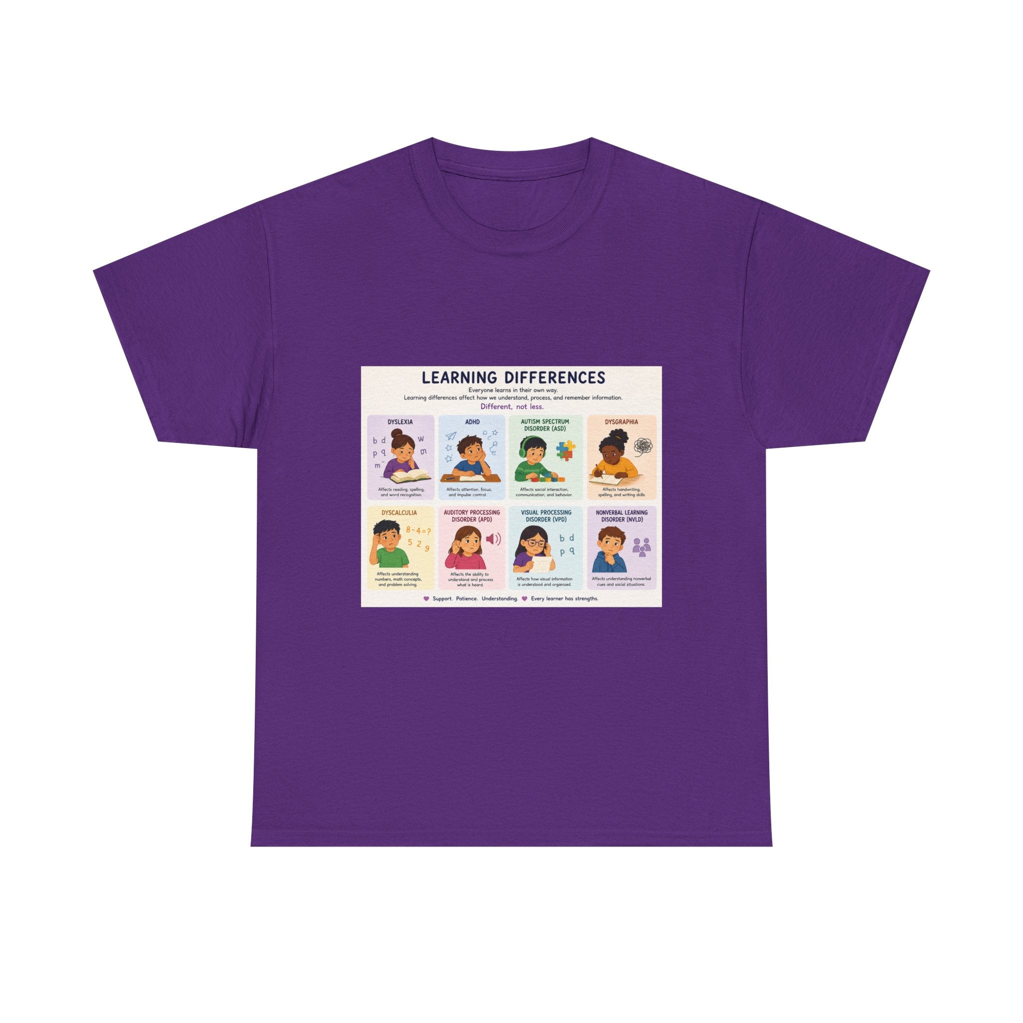Learning Differences T-Shirt — Neurodiversity Awareness Tee (with Illustrations)