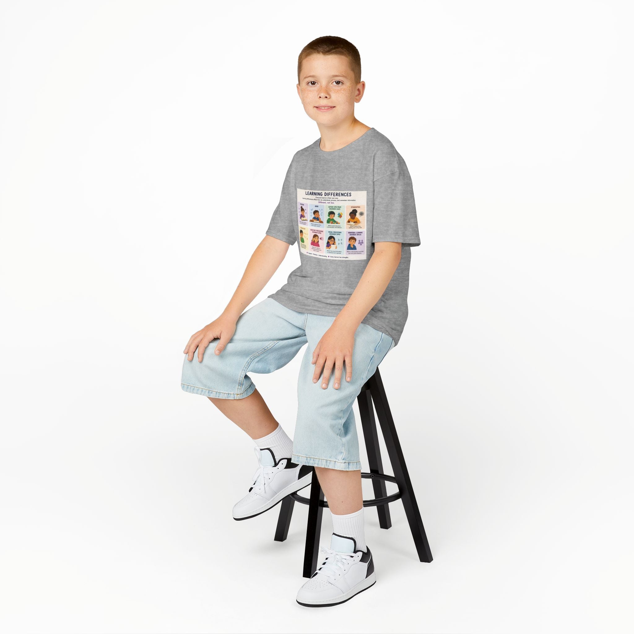 Kids Tee — 'Learning Differences' Educational Chart Graphic