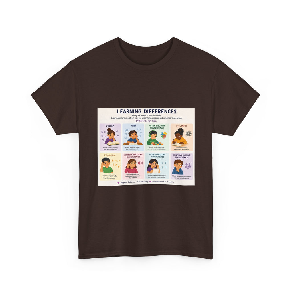 Learning Differences T-Shirt — Neurodiversity Awareness Tee (with Illustrations)