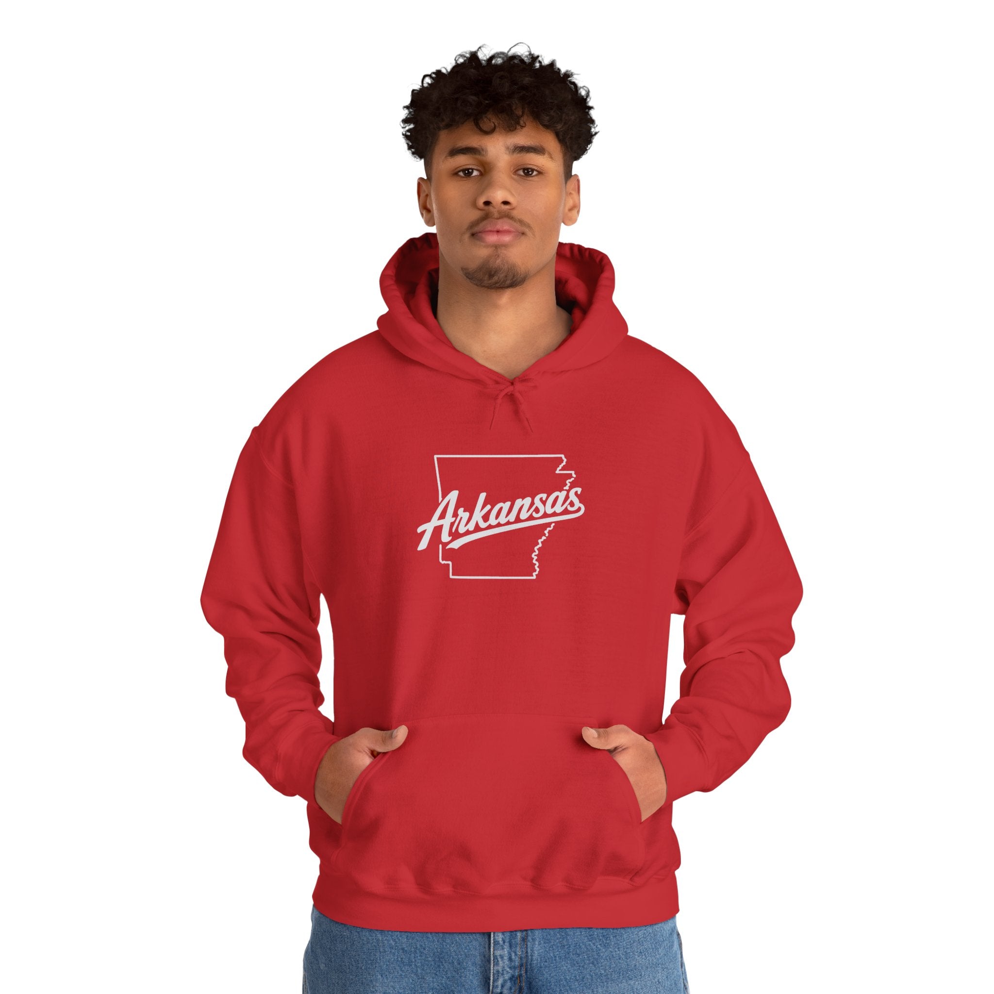 Arkansas Razorbacks Hoodie – Retro State Outline & Mascot Football Pullover