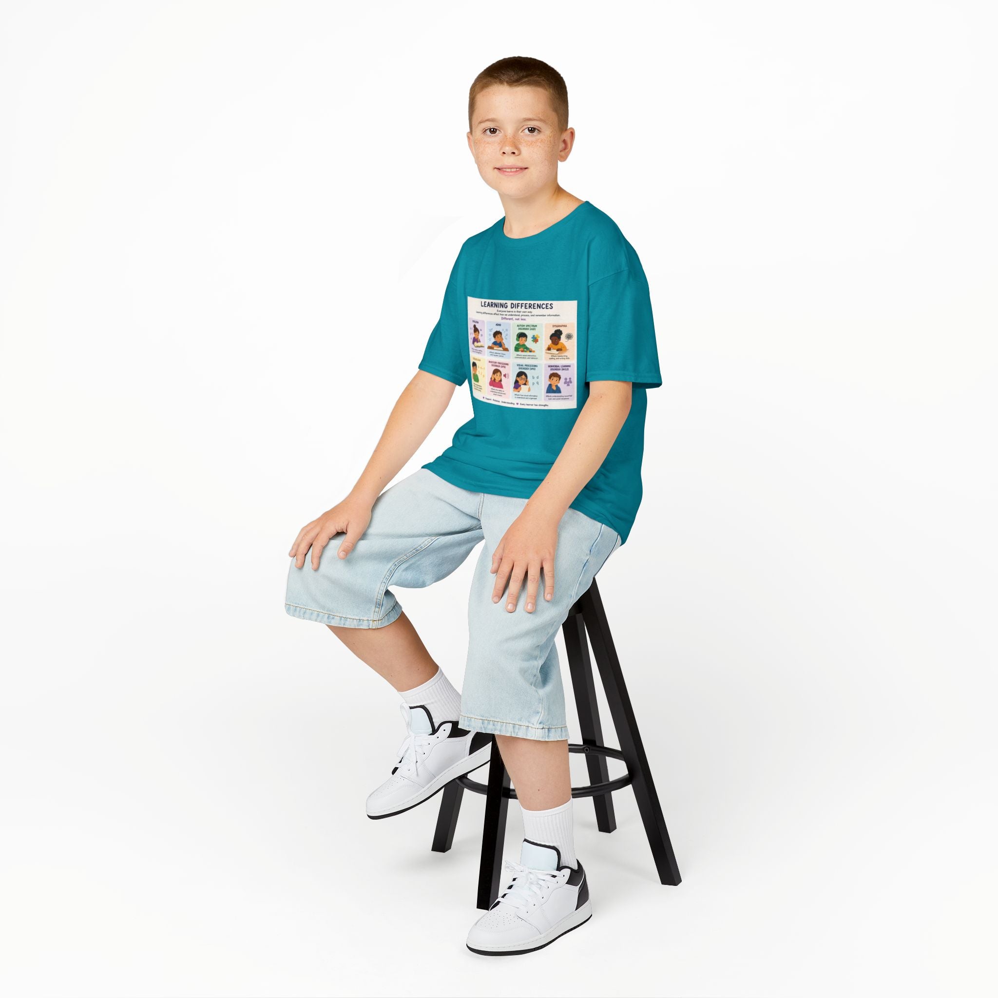 Kids Tee — 'Learning Differences' Educational Chart Graphic