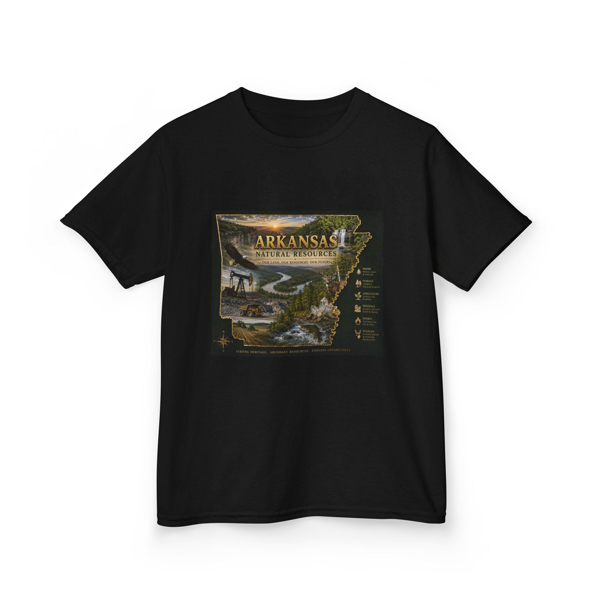 Arkansas State Retro Map Kids T-Shirt — Vintage Travel Scenic Tee