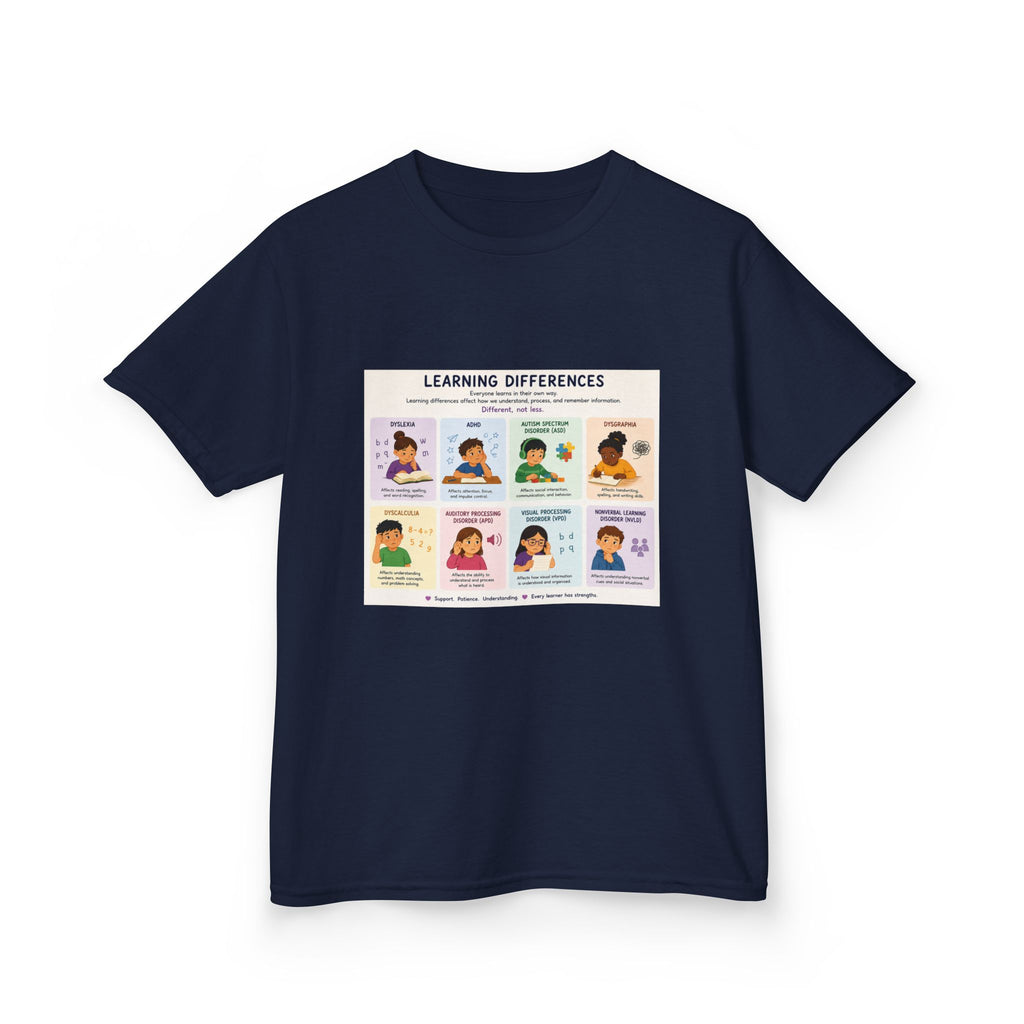 Kids Tee — 'Learning Differences' Educational Chart Graphic