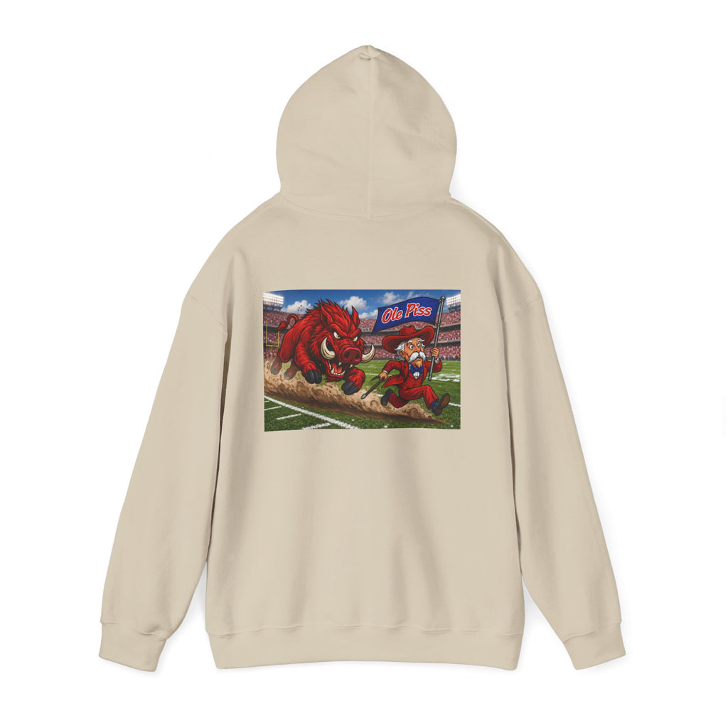 Arkansas Razorbacks Hoodie – Retro State Outline & Mascot Football Pullover