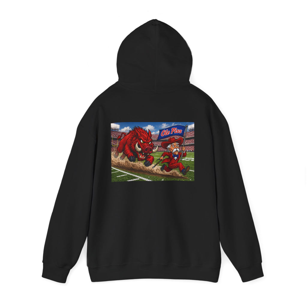 Arkansas Razorbacks Hoodie – Retro State Outline & Mascot Football Pullover