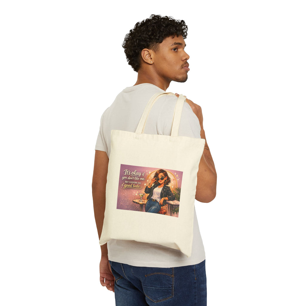 Vintage Chill Tote Bag — "It's Okay If You Don't Like Me" Cotton Canvas Tote