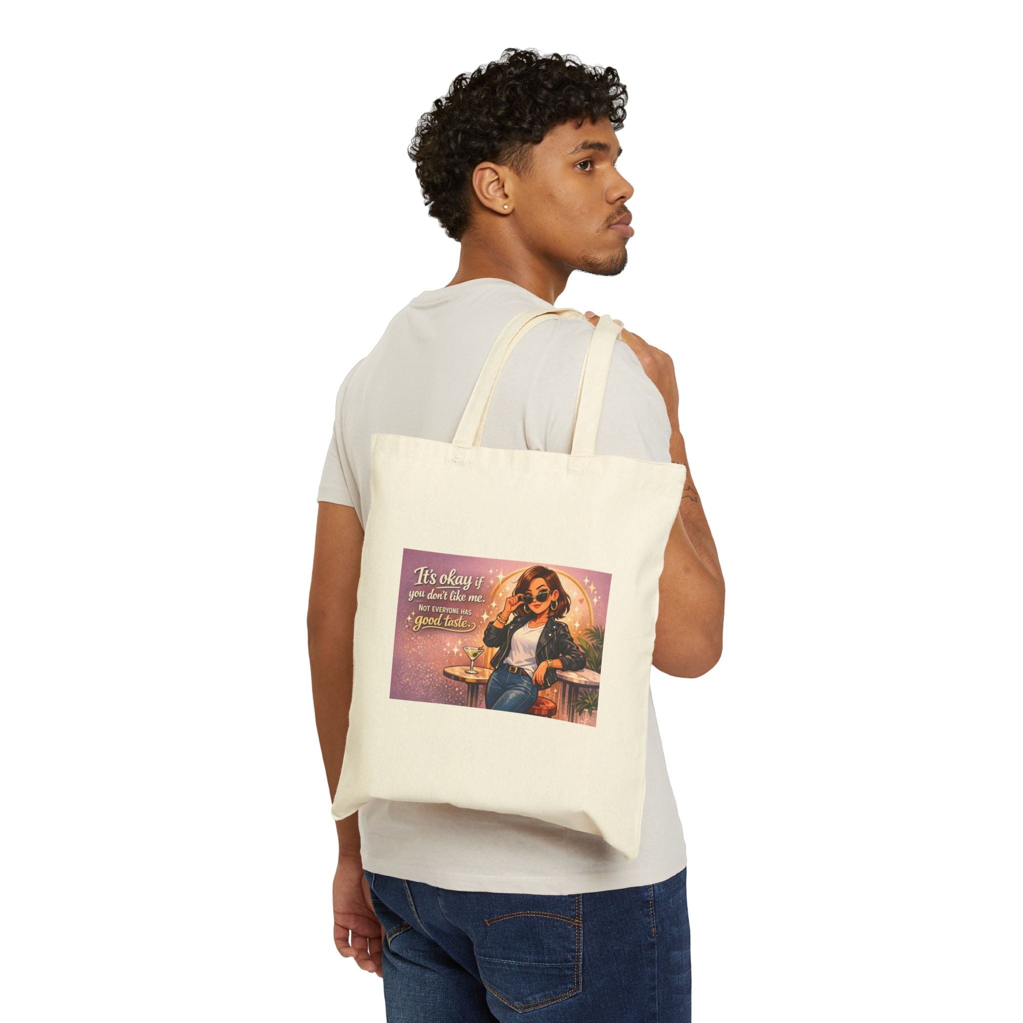 Vintage Chill Tote Bag — "It's Okay If You Don't Like Me" Cotton Canvas Tote