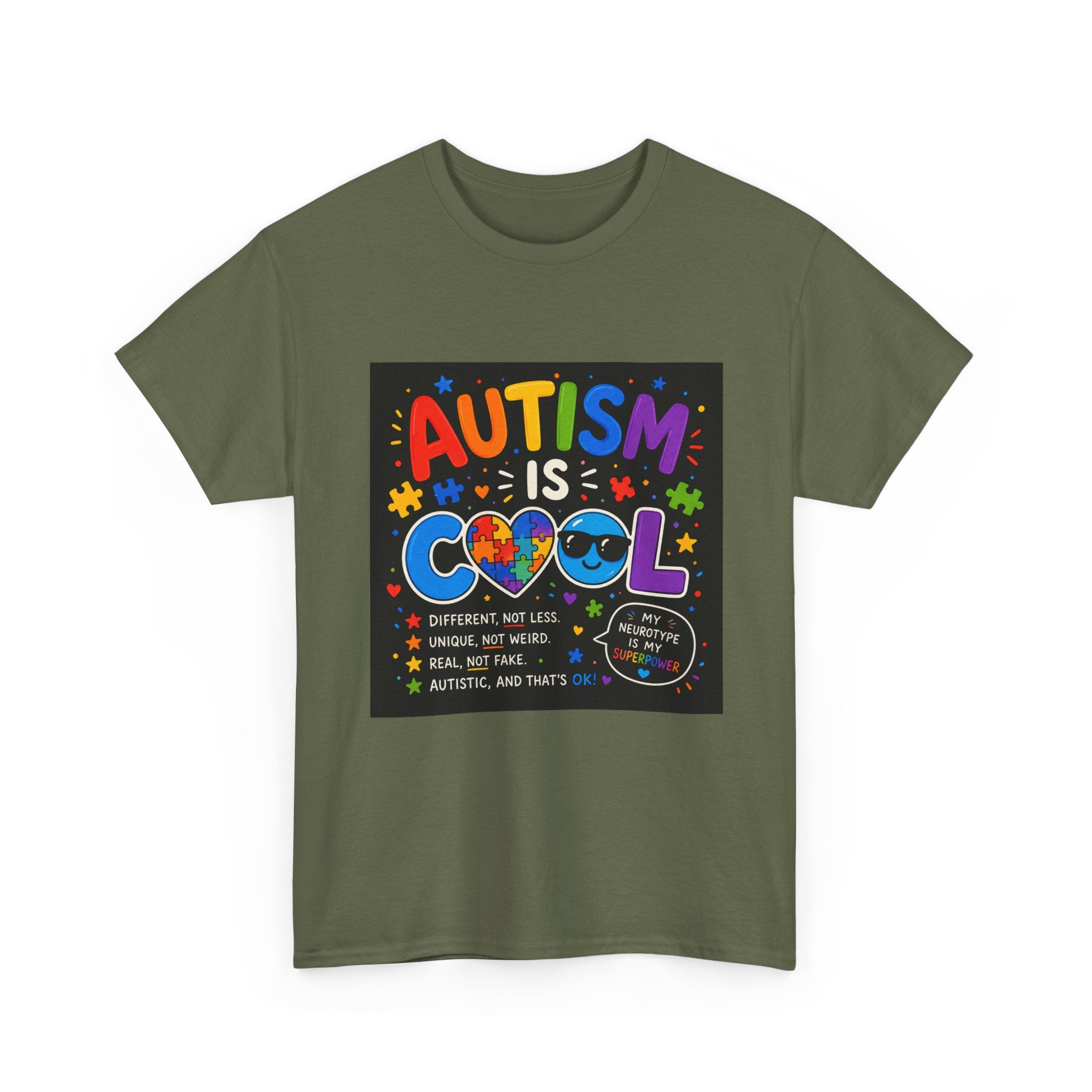 Autism Is Cool T-Shirt — Colorful Neurodiversity Pride Tee