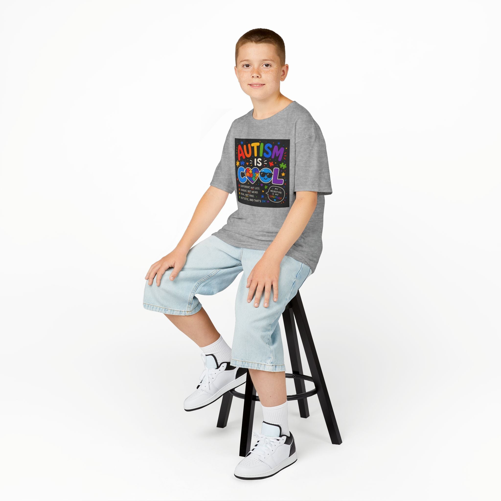 Autism Is Cool Kids T‑Shirt — Colorful Neurodiversity Pride Tee