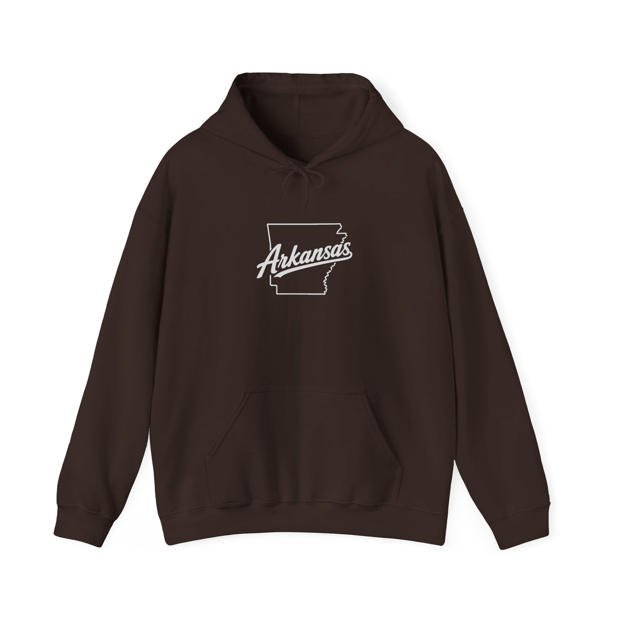 Arkansas Razorbacks State Outline Hoodie — College Mascot Basketball Back Print