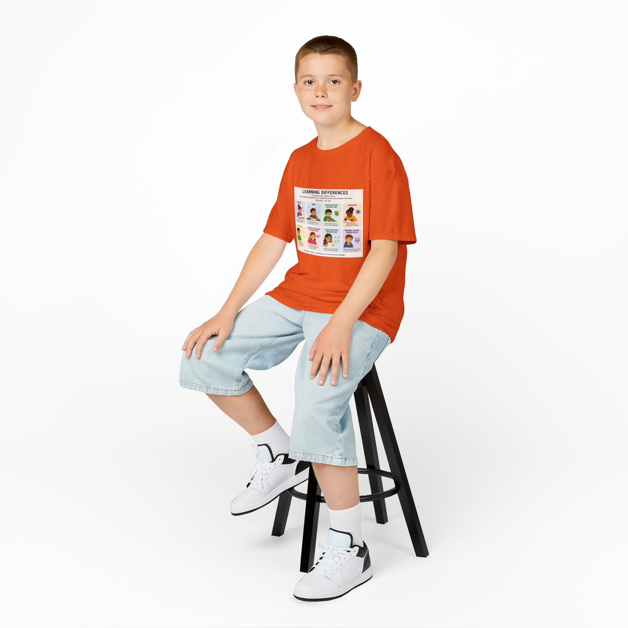 Kids Tee — 'Learning Differences' Educational Chart Graphic