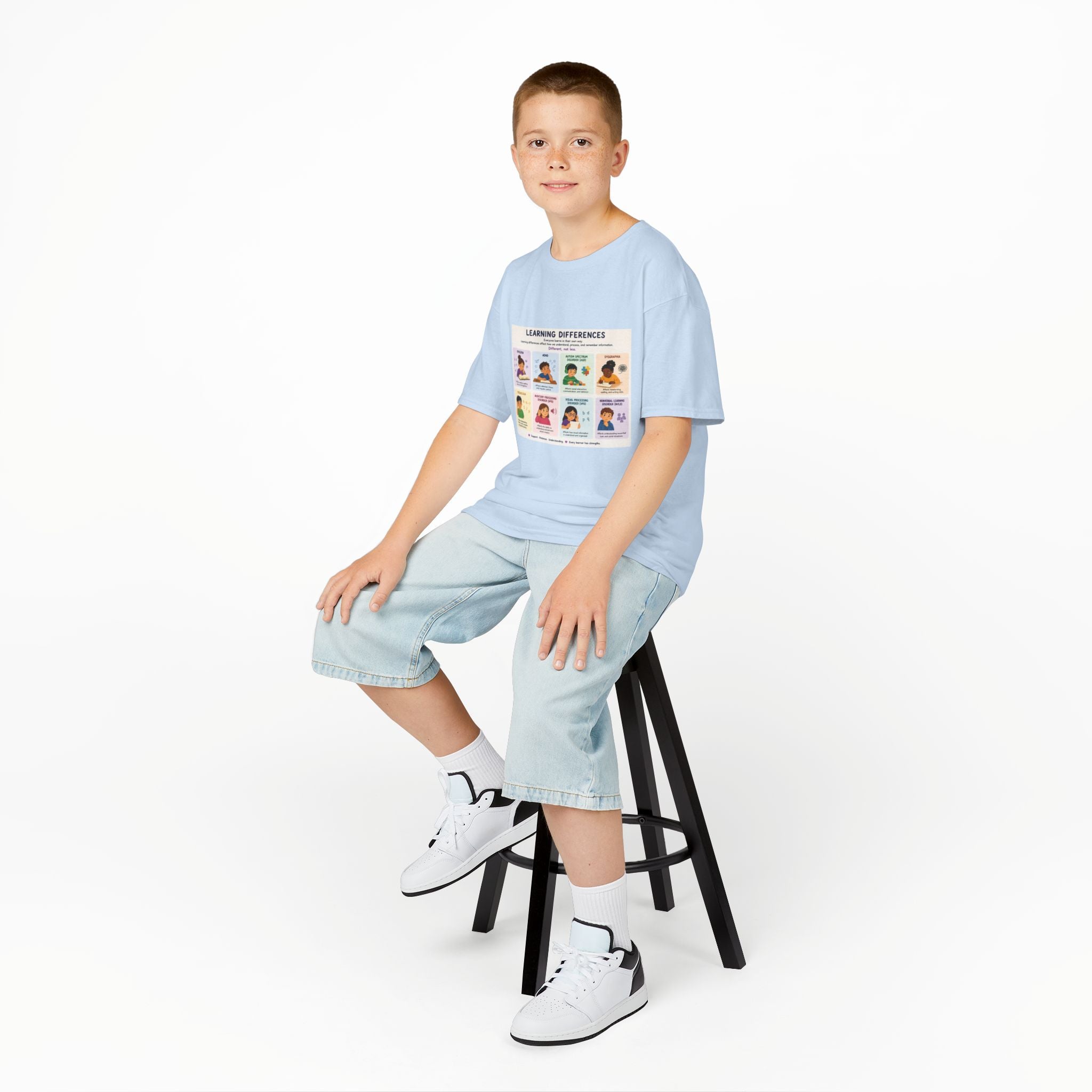 Kids Tee — 'Learning Differences' Educational Chart Graphic