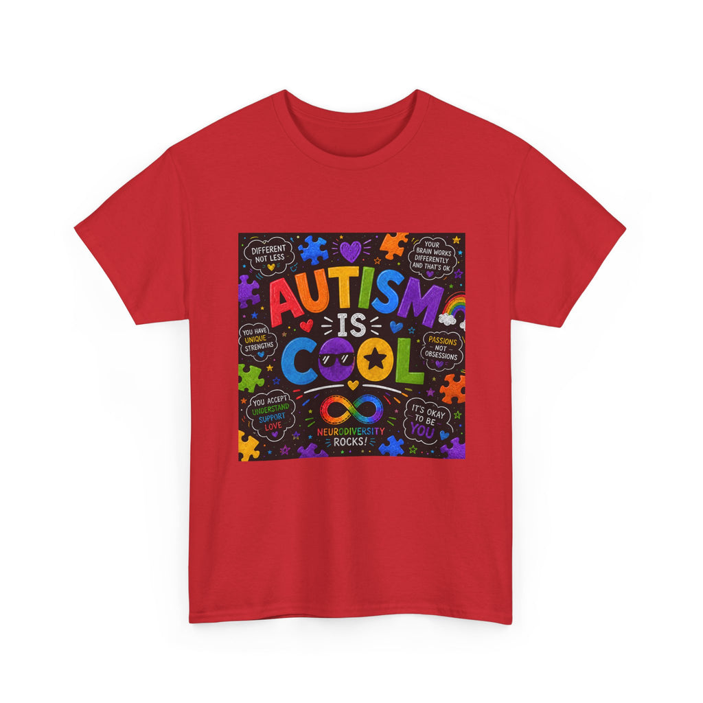 Autism Is Cool Tee — Colorful Puzzle-Heart Awareness T-Shirt