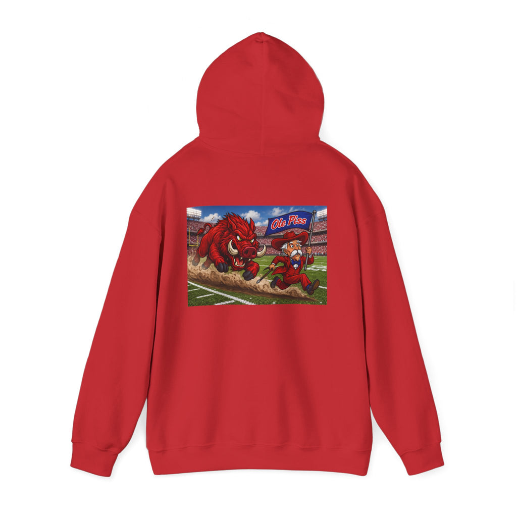 Arkansas Razorbacks Hoodie – Retro State Outline & Mascot Football Pullover
