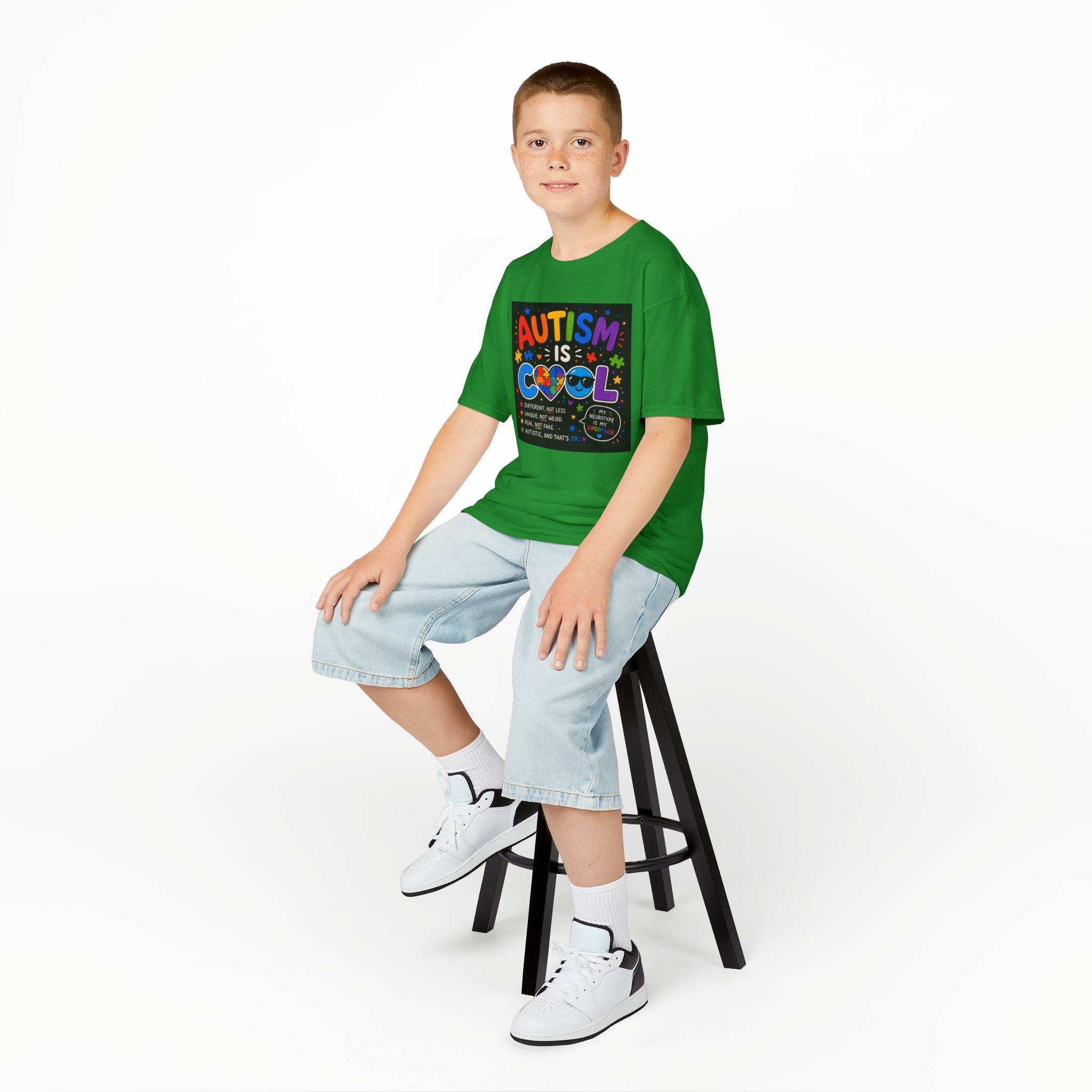 Autism Is Cool Kids T‑Shirt — Colorful Neurodiversity Pride Tee