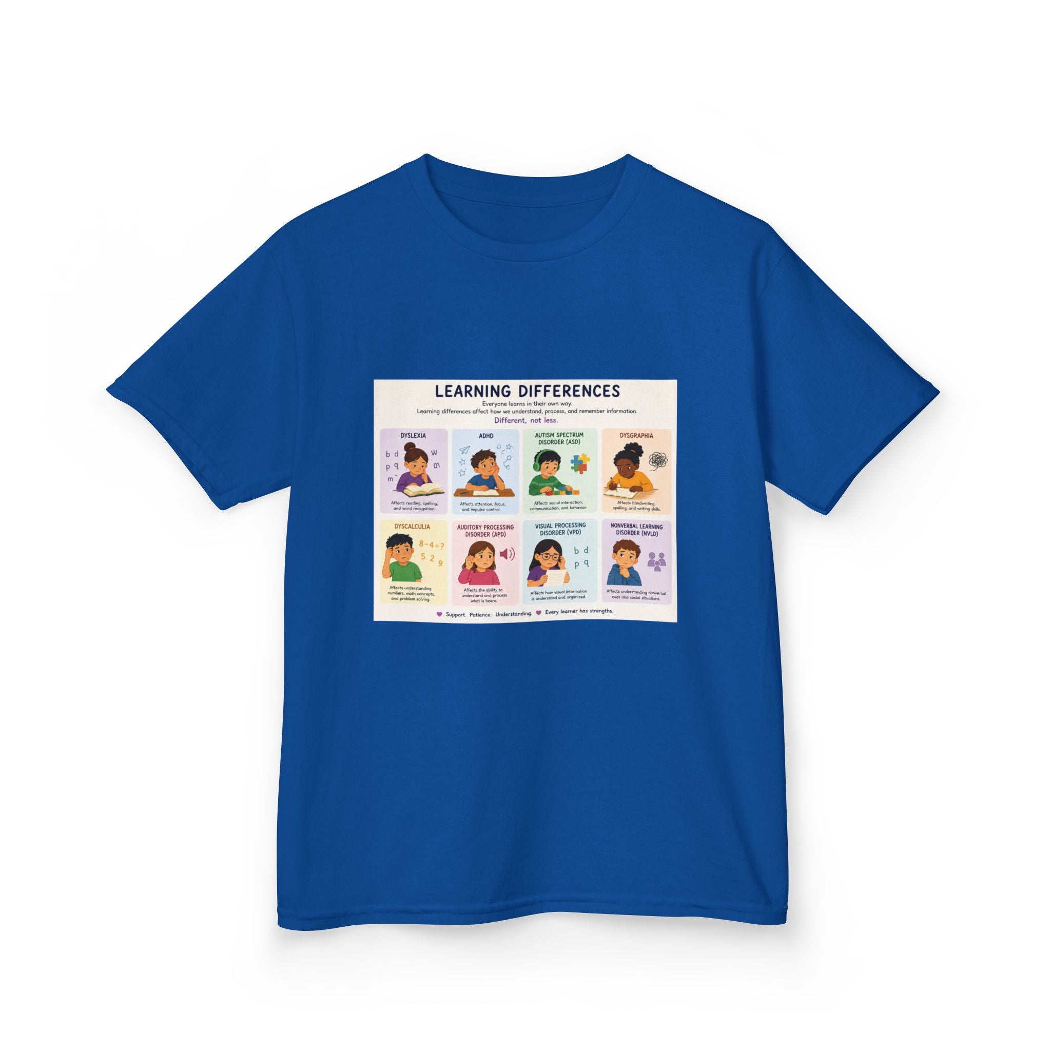 Kids Tee — 'Learning Differences' Educational Chart Graphic