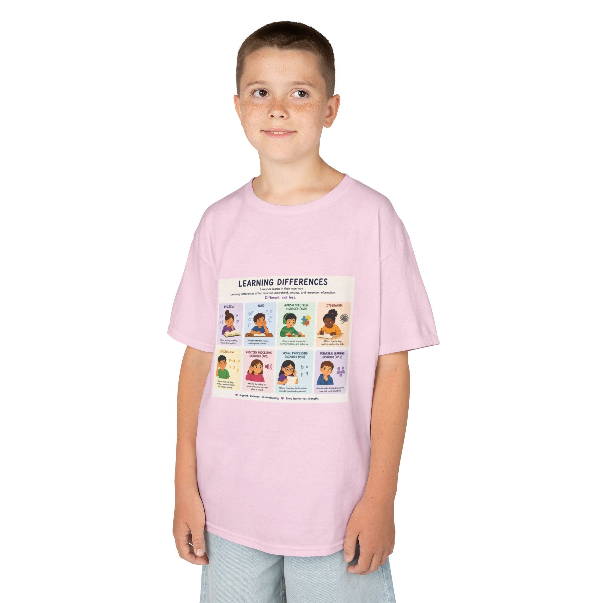 Kids Tee — 'Learning Differences' Educational Chart Graphic