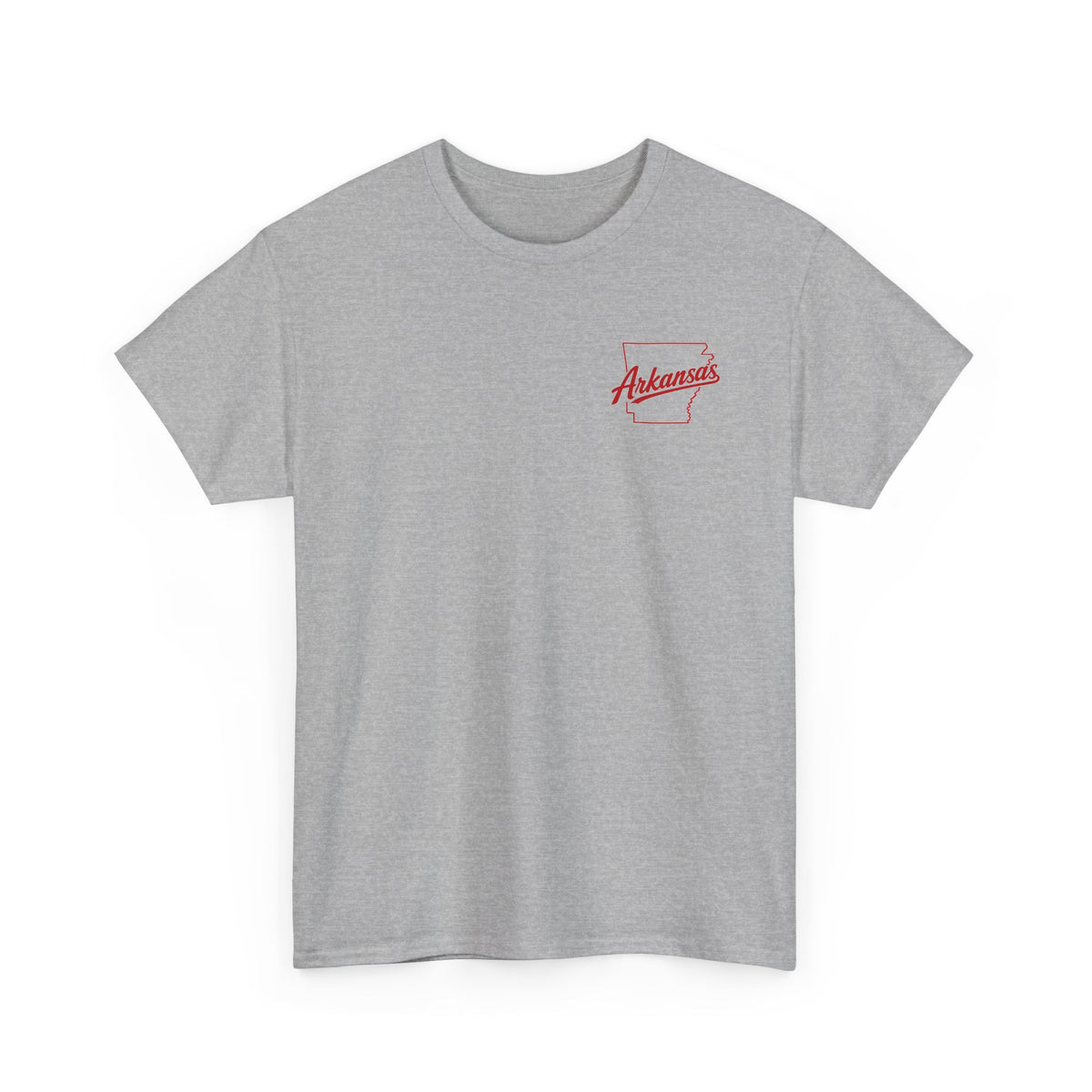 Arkansas Razorbacks Basketball Mascot Tee — Back Graphic Dunking Hog + Front Script Logo