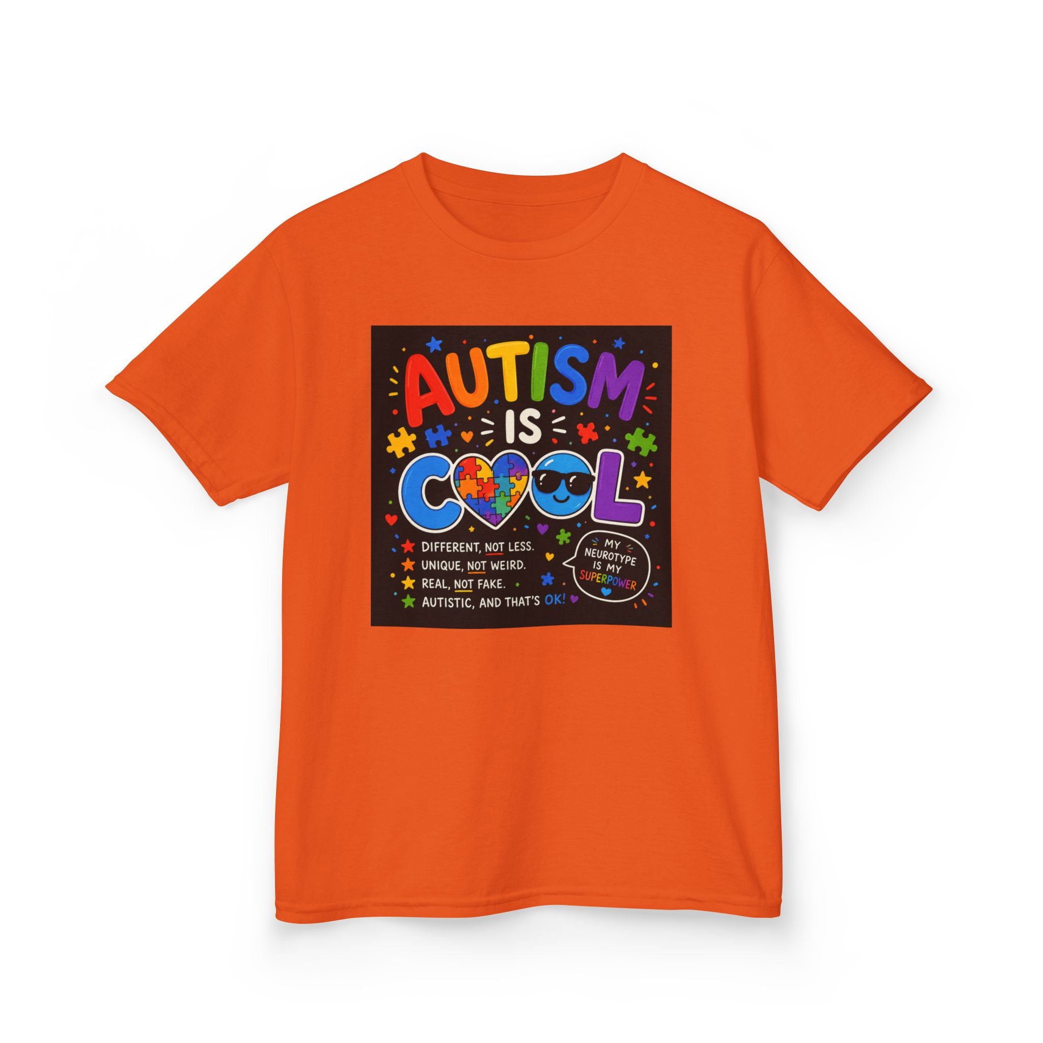 Autism Is Cool Kids T‑Shirt — Colorful Neurodiversity Pride Tee