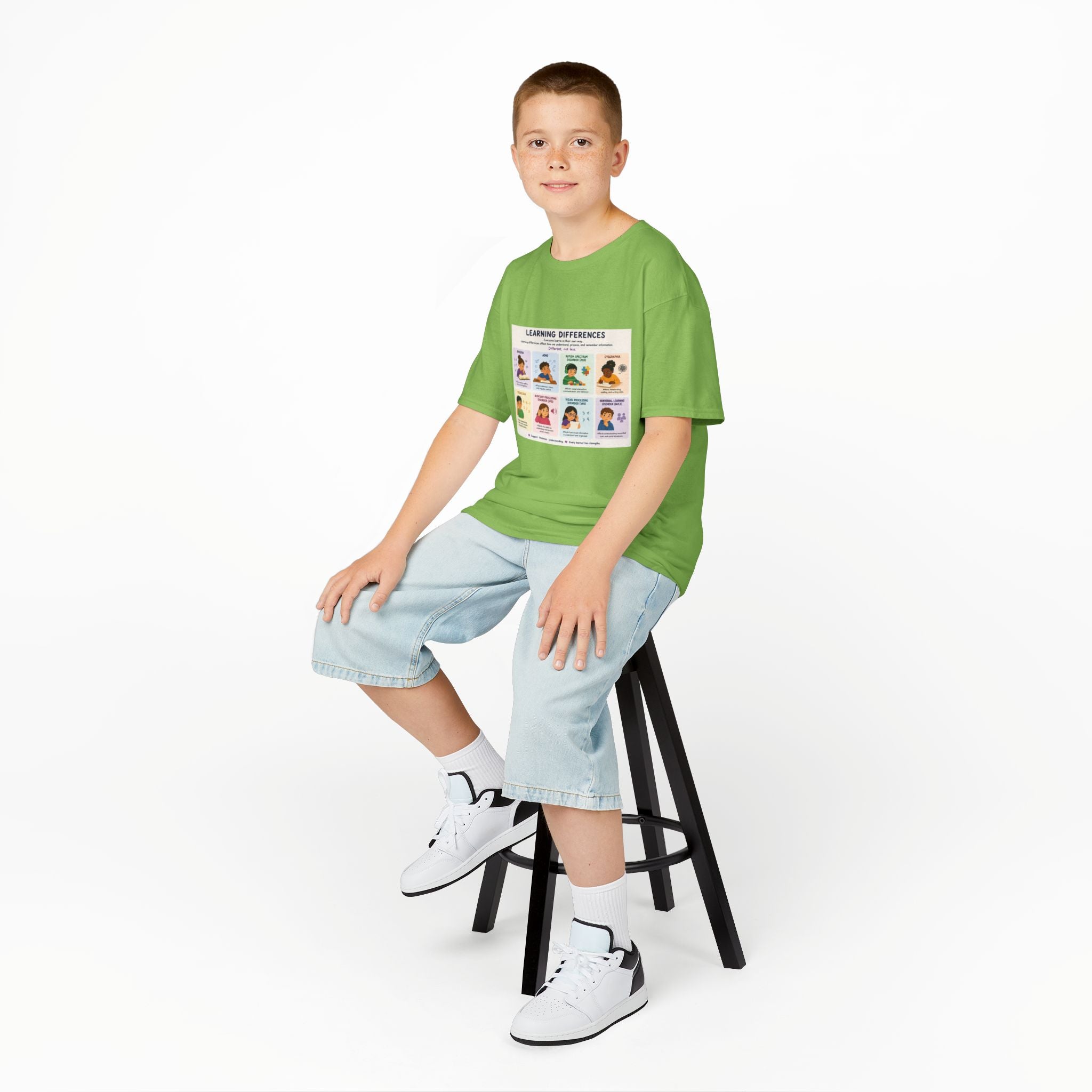 Kids Tee — 'Learning Differences' Educational Chart Graphic