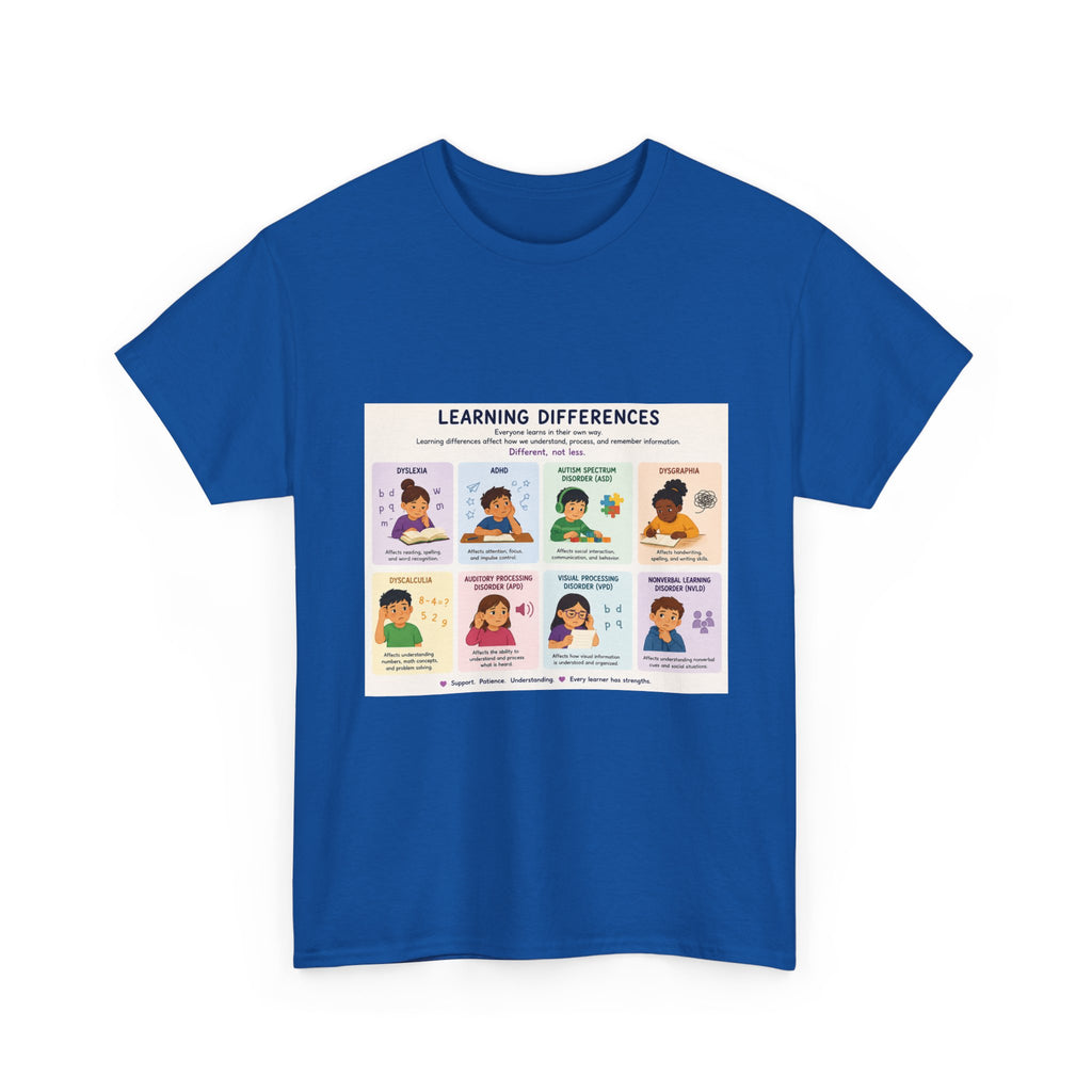 Learning Differences T-Shirt — Neurodiversity Awareness Tee (with Illustrations)