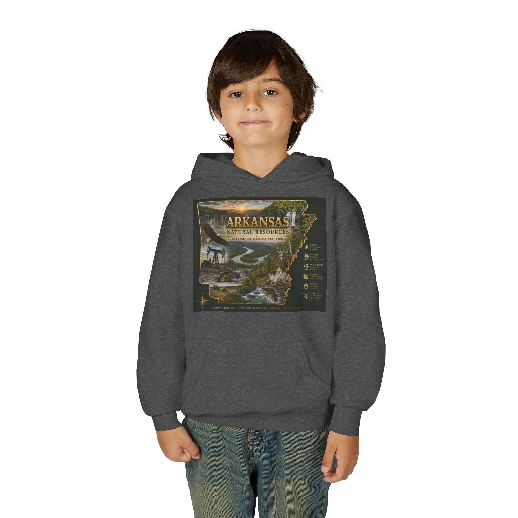 Arkansas Landscape Nature Youth Hoodie — Scenic Rivers State Parks Sweatshirt